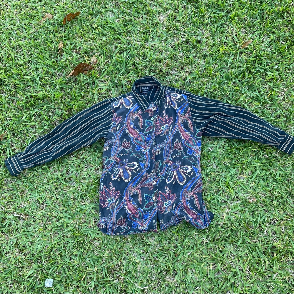 Multi-Pattern Button Down Shirt - image 3